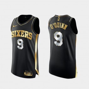 2020-21 Philadelphia 76ers Kyle O'Quinn Black Golden Edition Jersey 3X Champs Authentic