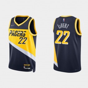 2021-22 Indiana Pacers No. 22 Caris LeVert 75th Anniversary City Black Jersey