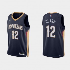 2021-22 New Orleans Pelicans No. 12 Gary Clark 75th Anniversary Icon Navy Jersey