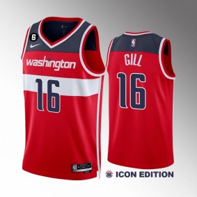 Anthony Gill #16 Washington Wizards 2022-23 Icon Edition Red Jersey