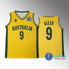 Bec Allen Australia 2022 FIBA Womens Basketball World Cup Yellow Jersey Bronze medal #9