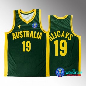 2022 FIBA Womens Basketball World Cup Australia #19 Sara Blicavs Unisex Jersey Green Bronze medal