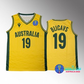 Sara Blicavs Australia 2022 FIBA Womens Basketball World Cup Yellow Jersey Bronze medal #19