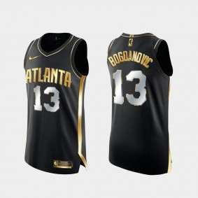 2020-21 Atlanta Hawks Bogdan Bogdanovic Black Golden Edition Jersey Limited Authentic