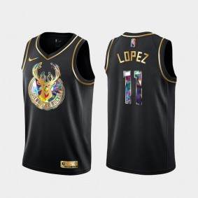 Brook Lopez Milwaukee Bucks Diamond Logo Jersey 2021-22 NBA 75th Season Black
