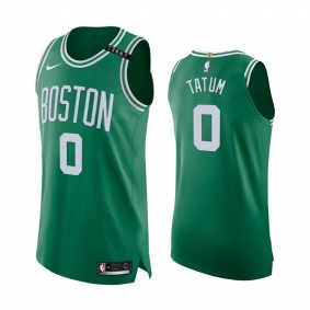 Jayson Tatum Boston Celtics TOMMY Patch 2020-21 Opener Green Jersey Authentic