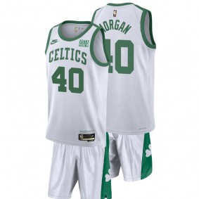 Celtics Juwan Morgan White Jersey Shorts Set Classic Edition