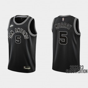 San Antonio Spurs Dejounte Murray #5 2022-23 Classic Edition Black Jersey