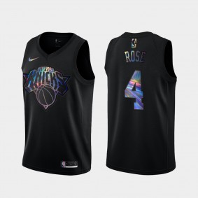 Derrick Rose New York Knicks Black Iridescent Holographic Limited Edition Jersey