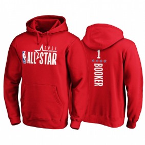 2021 All-Star #1 Devin Booker Western Reserves Pullover Red Hoodie