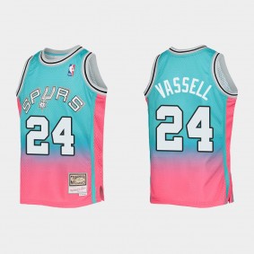 San Antonio Spurs Mitchell & Ness Devin Vassell #24 Teal Pink Fadeaway HWC Limited Jersey