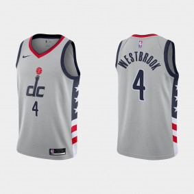 2020-21 Washington Wizards Jersey Russell Westbrook #4 City Edition Gray
