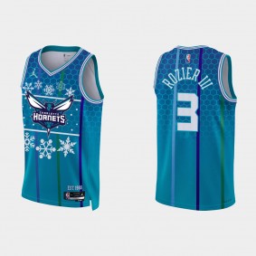 Charlotte Hornets Terry Rozier III #3 Blue NBA 75th 2021 Christmas Gift Jersey for men