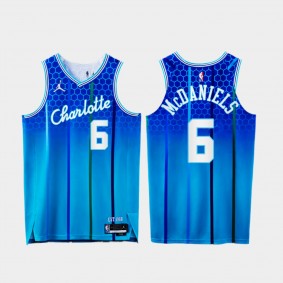 Jalen McDaniels #6 Hornets NBA 75th Authentic Jersey 2021-22 City Edition Teal Uniform