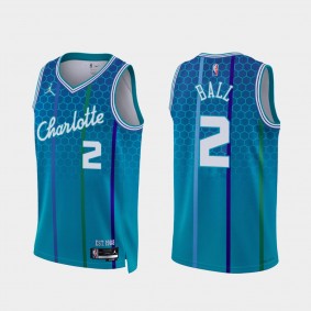 LaMelo Ball Hornets NBA 75th Season Jersey 2021-22 City Edition Blue Men's Uniform