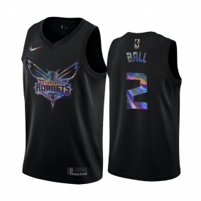 LaMelo Ball Charlotte Hornets Black Iridescent Holographic Limited Edition Jersey