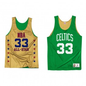 Larry Bird All Star Celtics Gold Green Reversible Mesh Tank Jersey