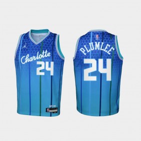 Mason Plumlee Hornets 75th Anniversary Jersey 2021-22 City Edition Teal Youth Uniform