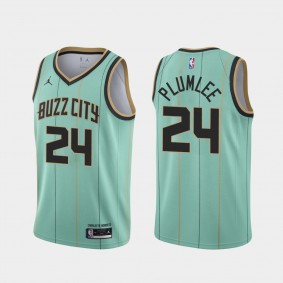Charlotte Hornets Mason Plumlee 2021 Trade City Edition Mint Green Jersey #24