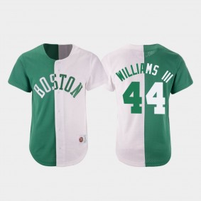 Celtics Green White Robert Williams III Split Mesh Button Jersey
