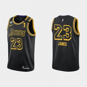 2020 NBA Finals Champions LeBron James #23 Jersey Black Tribute Kobe and Gianna