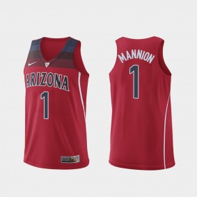 2020 NBA Draft Nico Mannion Arizona Wildcats #1 Red Hyper Elite Authentic College Basketball Jersey