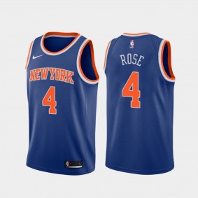 Men New York Knicks #4 Derrick Rose Icon Edition Jersey - Blue