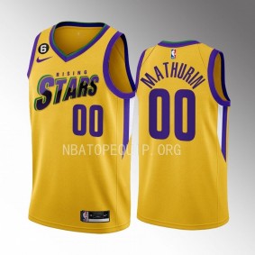 2023 NBA Rising Stars Bennedict Mathurin Yellow Men's Uniform Indiana Pacers #00 Jersey