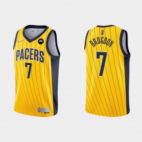 2020-21 Earned Edition Gold Swingman Indiana Pacers #7 Malcolm Brogdon Jersey