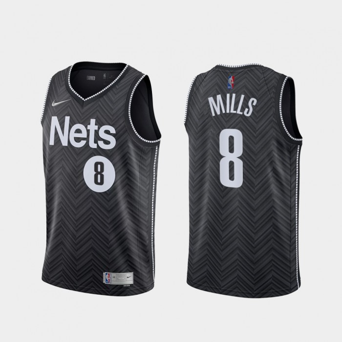 Patrick Mills #8 Nets 2021-22 Earned Edition Jersey - Black