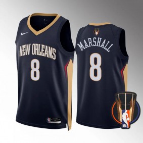 2023 NBA Cup Patch Naji Marshall New Orleans Pelicans Navy #8 Jersey Icon Edition