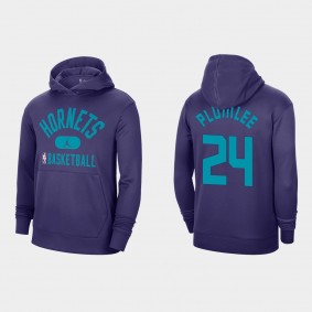 Charlotte Hornets Mason Plumlee #24 Spotlight Practice Pullover Hoodie - Purple
