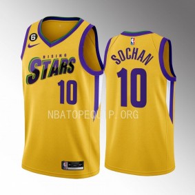 2023 NBA Rising Stars Jeremy Sochan Yellow Men's Uniform San Antonio Spurs #10 Jersey