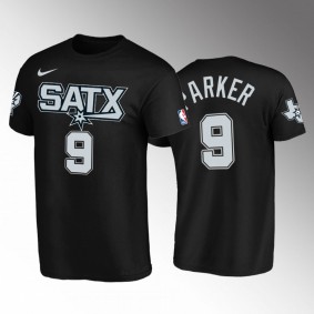 San Antonio Spurs Tony Parker 50th Anniversary 2022-23 SATX Logo T-Shirt Black