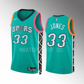 Tre Jones 2022-23 San Antonio Spurs Turquoise #33 City Edition Jersey Swingman
