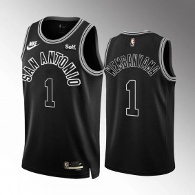 2023 NBA Draft Victor Wembanyama San Antonio Spurs Black Classic Edition Jersey Men