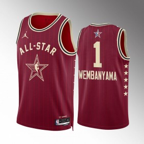 2024 NBA All-Star Game Victor Wembanyama Red Swingman Jersey Spurs #1