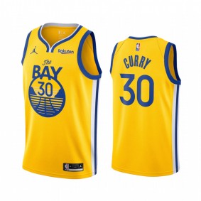 2020-21 Golden State Warriors Stephen Curry Statement Edition Gold #30 Jersey Career High