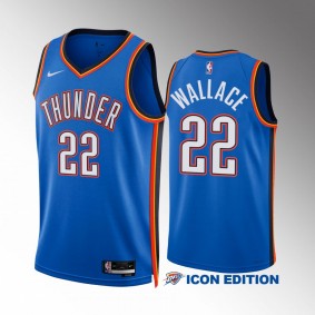 2023 NBA Draft Cason Wallace Oklahoma City Thunder Blue Jersey Icon Edition Men