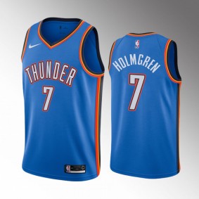 2022 NBA Draft Chet Holmgren Oklahoma City Thunder Blue Jersey Icon Edition