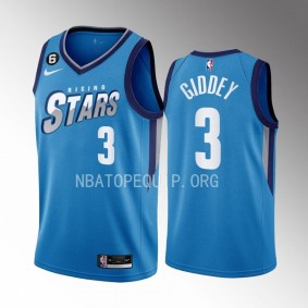 2023 NBA Rising Stars Josh Giddey Blue Men's Uniform Oklahoma City Thunder #3 Jersey