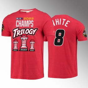 2022 BIG3 Champions Trilogy #8 James White Red T-Shirt Trilogy Logo
