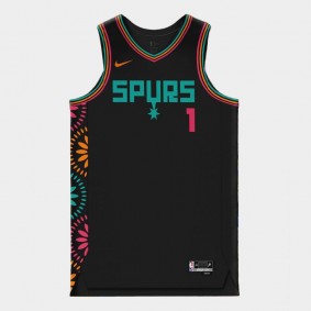 San Antonio Spurs #1 Victor Wembanyama By Design Black Jersey Fashion Tank