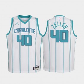Youth Charlotte Hornets #40 Cody Zeller 2020-21 Association Edition Jersey White